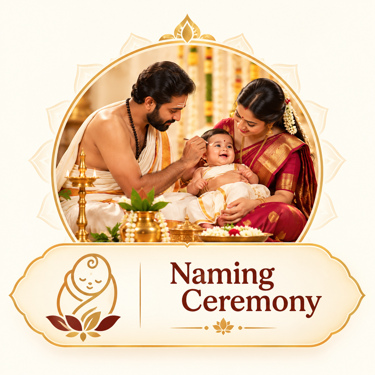 Traditional puja setup for a family occasion